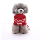 Christmas Snowflake Pet Dog Knit Crochet Warm Sweaters Turtleneck Jumpsuit Clothes Small Dog Outwear