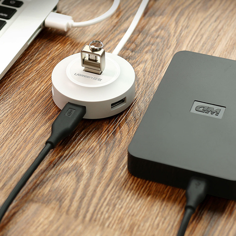 UGreen CR106 USB2.0 Circular Hub with 4 Ports USB Hub Extender Extension Connector for Phone / Tablet / Computer