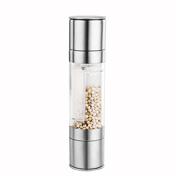 2 In 1 Stainless Steel Manual Pepper Salt Mill Grinder Spice Mill Kitchen Tool