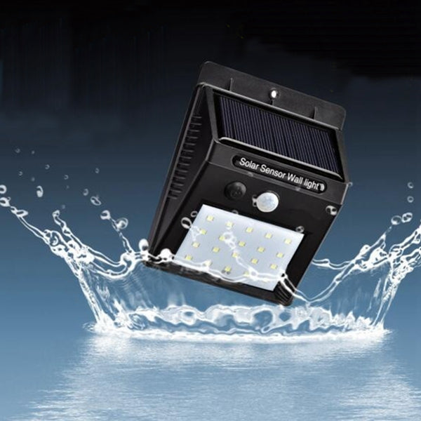 Solar Power 20 LED PIR Motion Sensor Waterproof Wall Light Outdoor Garden Security Lamp