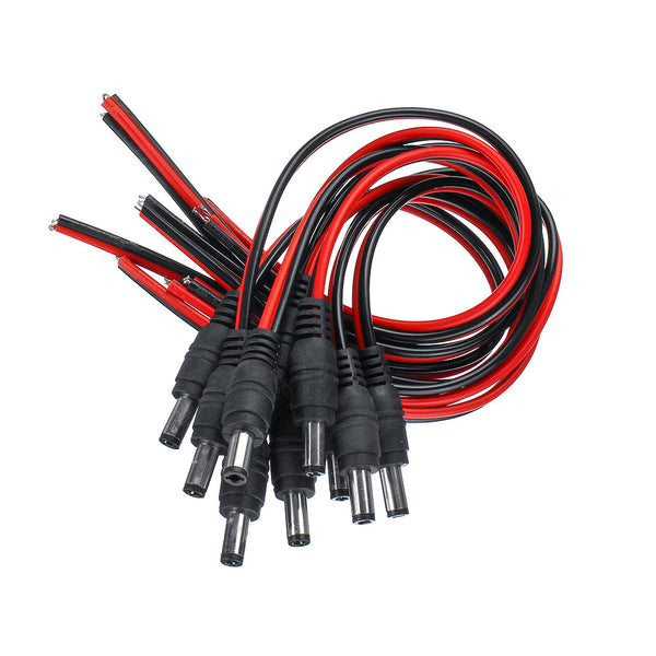 10Pcs Pure Copper Core Male Female DC Power Supply Wire Jack Plug Wire Connector CCTV Security Camera Surveillance LED