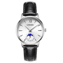 LONGBO 5008 The Sun The Moon The Stars Leather Band Waterproof Men Women Quartz Watch