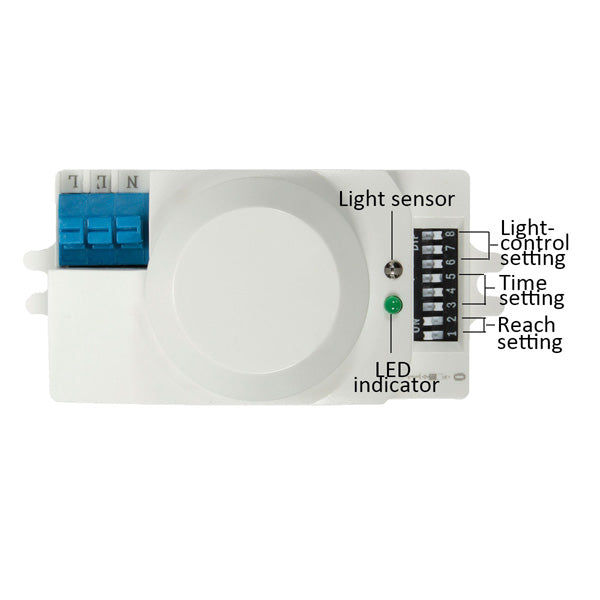 SK-600 AC 220V-240V 5.8GHz Microwave R adar Sensor Body Motion HF Detector Light Switch