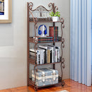 4 Tiers Iron Folding Storage Shelf Nordic Minimalist Multifunctional Bookshelf Storage Racks Holders for Office Home Bedroom Bathroom Kitchen