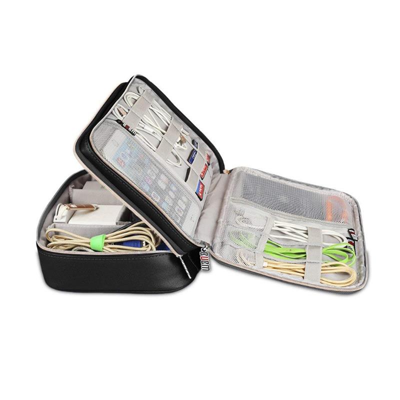 BUBM Large Size Double Layers Large Capacity Waterproof Digital Accessory Storage Bag iPad Pouch