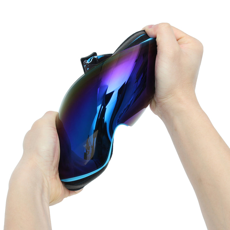 Winter Unisex Anti Fog Blue Dual Len Motor Bike Racing Outdooors Snowboard Ski Goggles