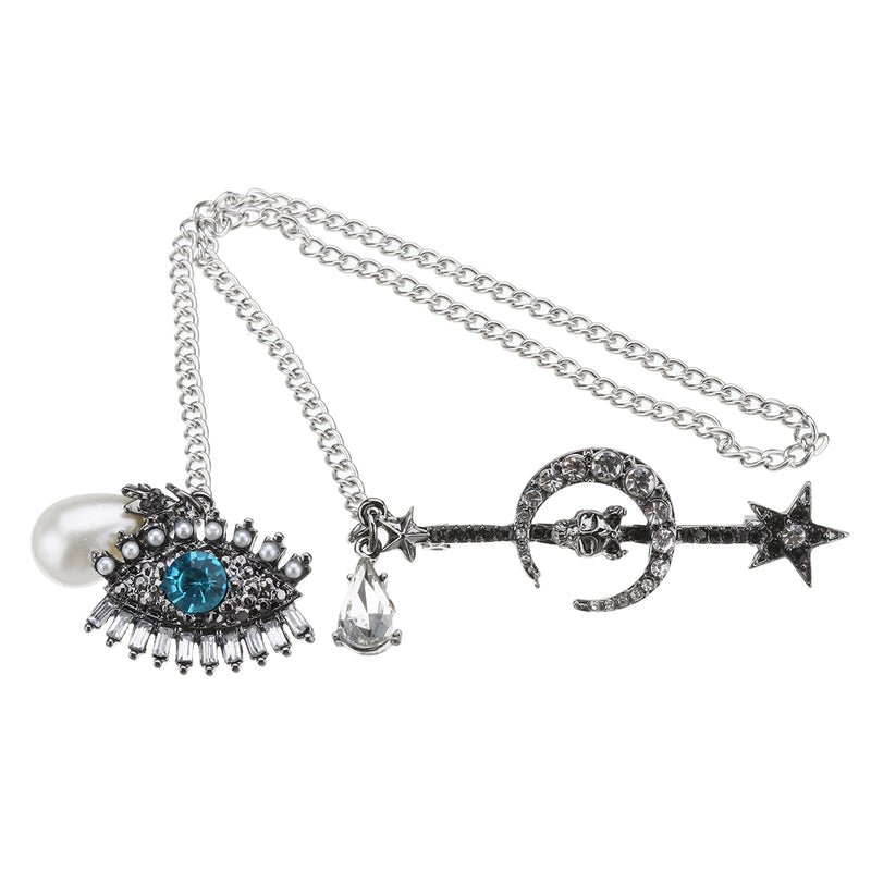 Brooch Alloy Scarf Clip Pin Women Jewelry Allah Evil Eye Islam 43.5 cm