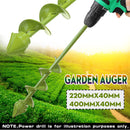 40mm Wide Garden Auger Drill Bit 400/220mm Deep Electric Drill Bit Hole Digger
