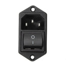 1pcs 10A 250V 3Pin IEC320 C14 Inlet Module Plug Fuse With Switch Male Power Socket