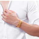 18K Gold Plated Flower Shape Male Bracelet