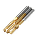 Drillpro 3.175mm Shank 12/15/17/22mm Single Flute End Mill Cutter Titanium Coated Spiral Drill Bit