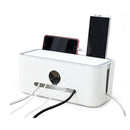 Three Flower Power Cord Plug-in Board Storage Box Charger Computer Power Strip Cable Management Box Baskets