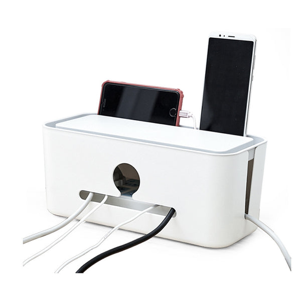Three Flower Power Cord Plug-in Board Storage Box Charger Computer Power Strip Cable Management Box Baskets