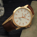 YAZOLE 346 Fashion Men Quartz Watch Casual Leather Strap Watch