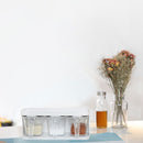 HELLO LIFE 3PCS/Set 370ml Drawer Type Flavouring Tool Clear Salt Canister Sauce Storage Box Container