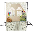 3x5ft Bear Indoor Wood Floor Kid Studio Photography Background Cloth Backdrop