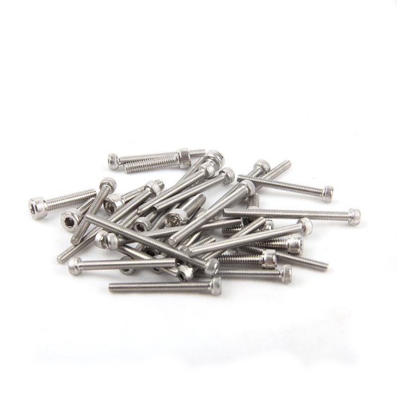 Suleve M3SH10 50Pcs M3 304 Stainless Steel 10-20mm Hex Socket Cap Head Screw Bolts Nut Optional Length