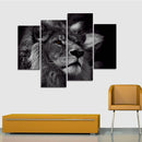 Miico Hand Painted Four Combination Decorative Paintings Lion Head Wall Art For Home Decoration