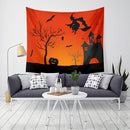 Loskii LWG6 Halloween Tapestry Pumpkin Print Hanging Tapestry Wall Art Home Decor Halloween Decorations For Home