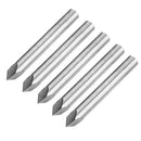 Drillpro 5pcs 6mm Shank 0.1mm Tip 60 Degree Tungsten Steel Engraving Bit CNC Tool