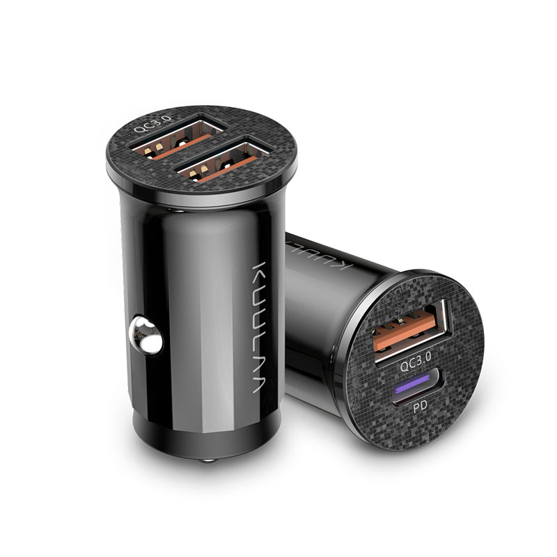 KUULAA 48W QC4.0 PD3.0 Dual Output Smart Mini Car Charger for Samsung S10 9 Xiaomi Redmi Note8 for iPhone Mobile Phone