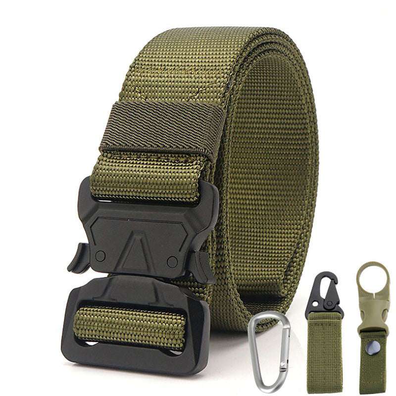 Xmund XD-TB3 125cm Men's 1000D Nylon Belt Metal Buckle Quick Release Tactical Belts With Carabiner Eagle Mouth Buckle Beverage Hanging Belt