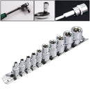 10Pcs E4-E18 Socket Wrench Set 1/4 3/8 Inch Drive Size E Socket Wrench with Storage Rail