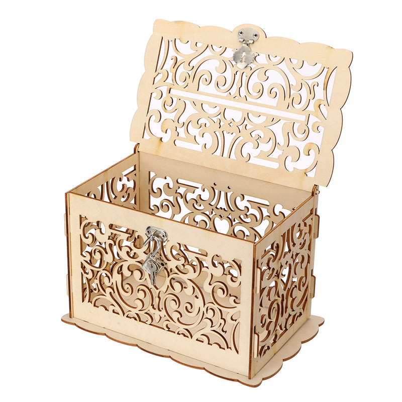 Wooden Wedding Post Box Weddings Reception Card Box With Lock Party Decoration
