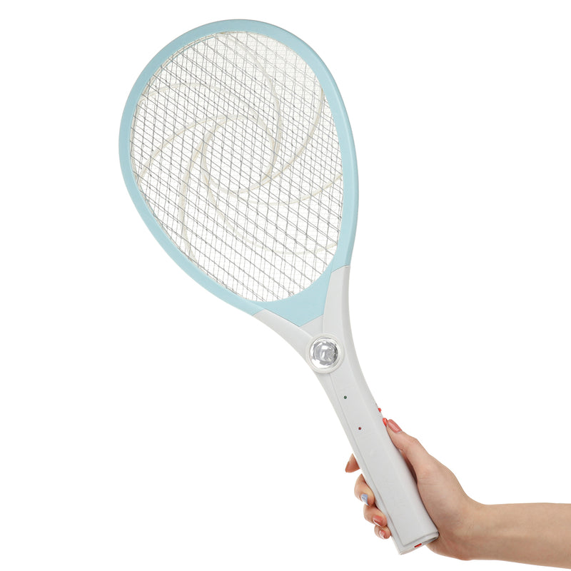 Electric Bug Zapper Racket Mosquito Fly Swatter Killer Insect Rechargeable With LED Lamp