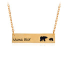Creative Letters Engraved Mama Bear Pendant Necklace Cute Family Clavicle Necklaces for Women