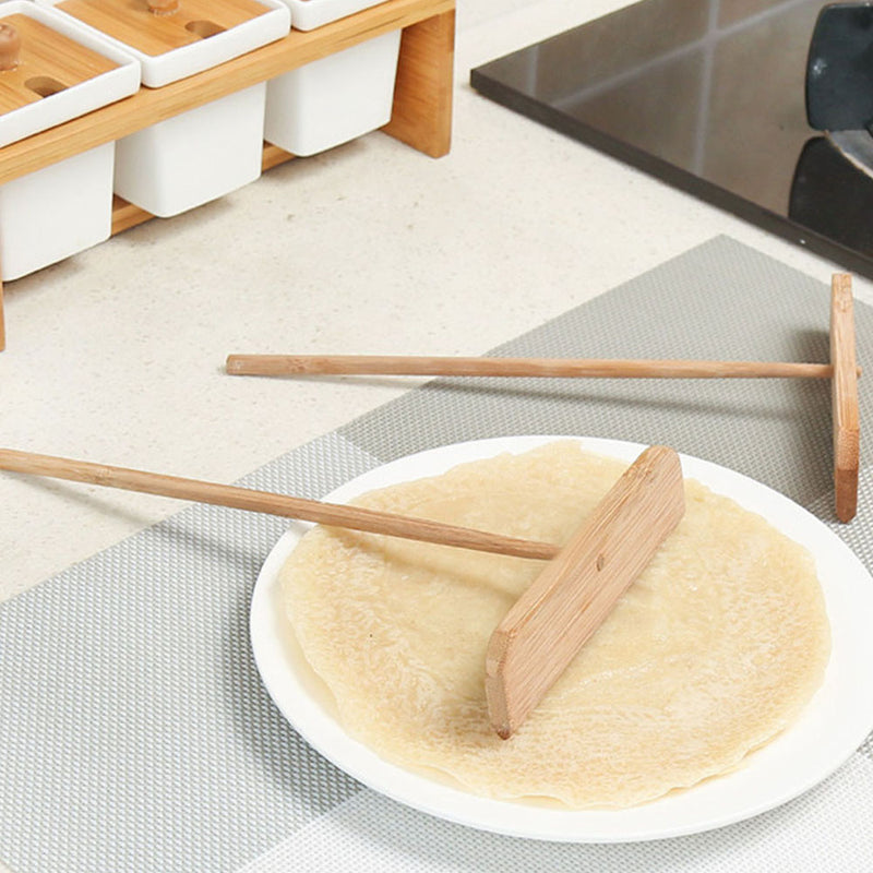 Specialty Crepe Maker Pancake Batter Wooden Spreader Stick Pancake Scraper Home Frying Pan Kitchen Tool DIY Restaurant Canteen Special Kitchen Supplies