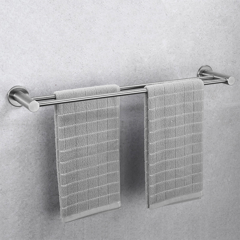 Higold Double Pole Towel Holder Toilet Paper Container Waterproof Stainless Steel Bathroom Storage Set
