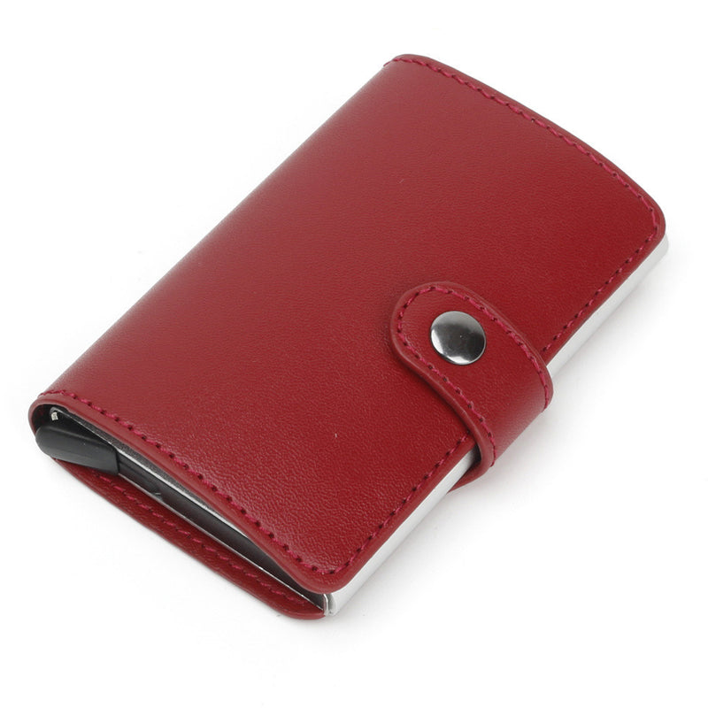 RFID Portable Anti-degassing Business Card Holder Simple Wallet Leather Name Card Case ID Credit Card Storage Box