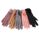 Touch Screen Warm Gloves Elegant Winter Combed Full Finger Cotton Soft Skiing Gloves