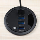 Mount In Desk Powered 4 Port USB 3.0 HUB Charging Adapter Cable Organizer