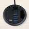 Mount In Desk Powered 4 Port USB 3.0 HUB Charging Adapter Cable Organizer