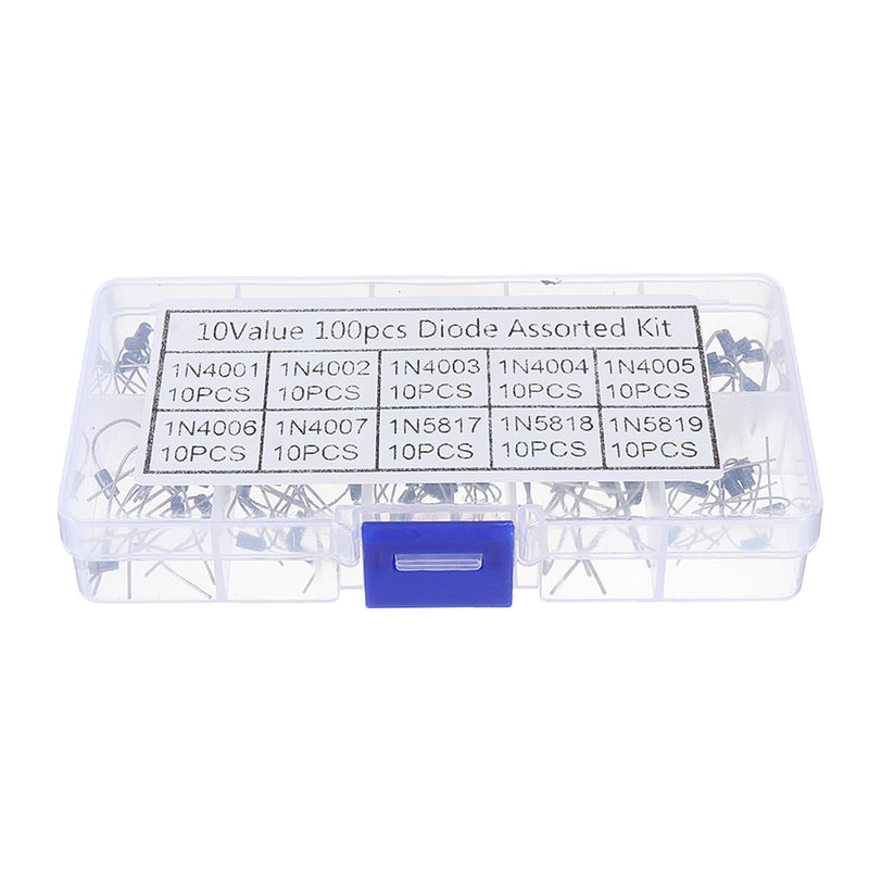 300pcs 10 Values Rectifier Diode Assorted Kit 1N4001 1N4002 1N4003 1N4004 1N4005 1N4006 1N4007 1N5817 1N5818 1N5819 With Box