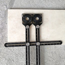 Double Head Folding Ruler Drill Guide Locator Ceramic Tile Hole Locator Pocket Hole Jig Punching Tool