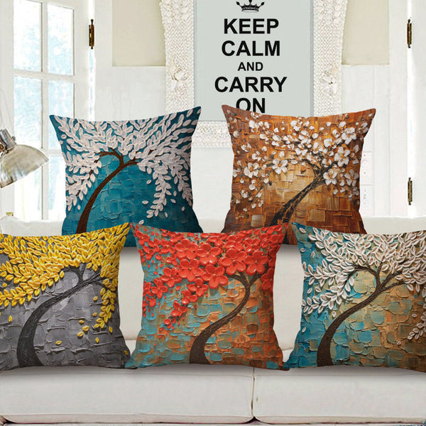 Honana BX 43x43cm 3D Vintage Flower Elephant Cotton Linen Pillow Case Cushion Cover Home Car Decor