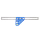 Drillpro Blue Aluminum Alloy Multifunction Revolutionary Carpentry Tool Woodworking Measuring Square Angle Ruler Triangle Ruler Angle Line Scribing Ruler Protractor