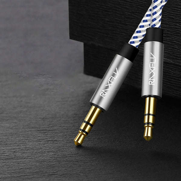 RAXFLY 3.5MM Male to Male Audio AUX Cable 1m For iPhone X 8Plus Oneplus5 Car Speaker Headphone MP3