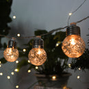3.8M Solar Powered 10 LED Pineapple Hanging Bulb String Light Christmas Outdoor Party Patio Decor