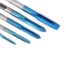 Drillpro 5Pcs M3-M8 Blue Coated Machine Screw Tap Drill Set Straight Flute Metric Thread Tap Drill Bit