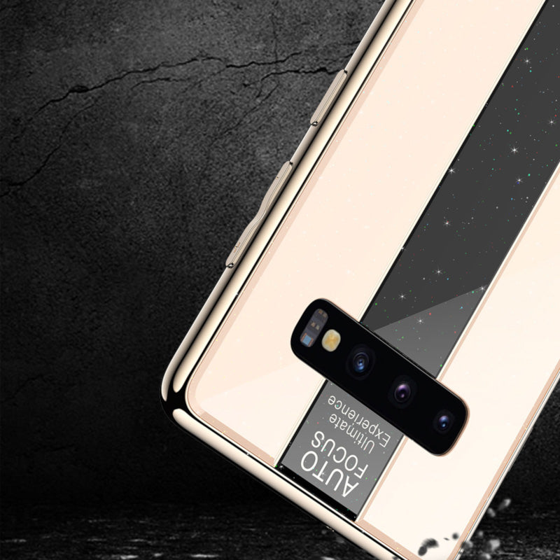 Bakeey Luxury Shockproof Tempered Glass TPU Bumper Protective Case for Samsung Galaxy S10