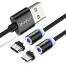 RAXFLY 2 in 1 Type C Micro USB 2.1A Magnetic Cable Fast Charging Data Cable 1m For Smartphone Tablet