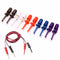 10pcs Multimeter Wire Lead Test Hook Clip Electronic Mini Test Probe Set Red White Blue Black Purple