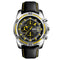 SKMEI 9156 Sport Watch Chronograph Leather Strap Waterproof Men Quartz Wrist Watch