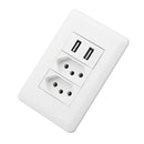 RNAI 15A 125V Dual USB Port Wall Charger Adapter Brazil Plug Socket Power Outlet PMC