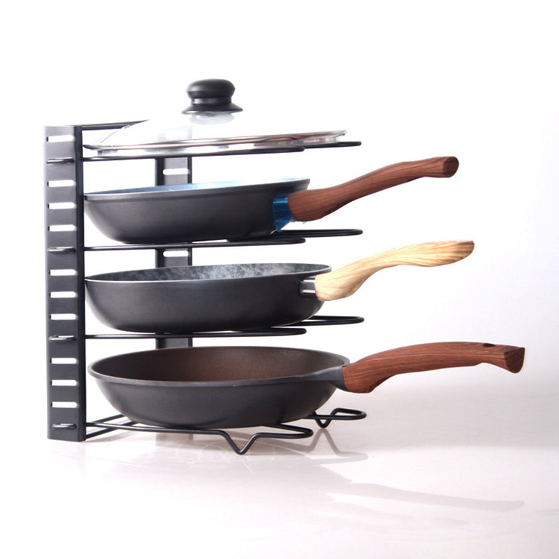 8 Layers Pot Organizer Rack Cabinet Storage Rack Lid Pan Holder Kitchen Countertop