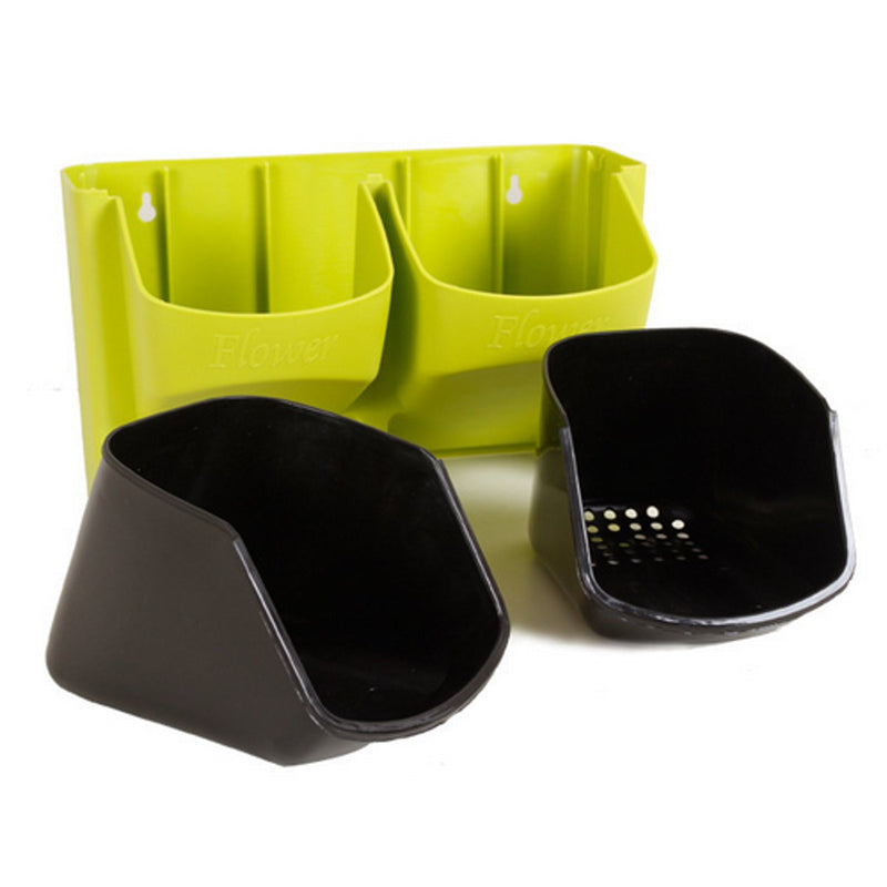 2-Pocket Vertical Wall Planter Self Watering Hanging Flower Pot Garden Decoration